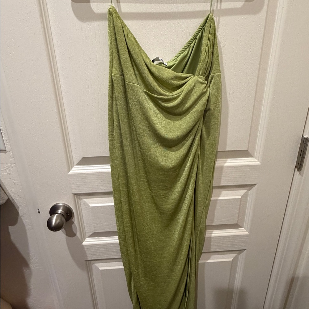 Fashion Nova Asymmetrical Lime Skirt